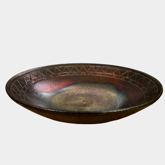 Gay Liebert Studio Art Pottery Raku Bowl 11.25" Copper Iridescent Signed - Picture 6 of 12